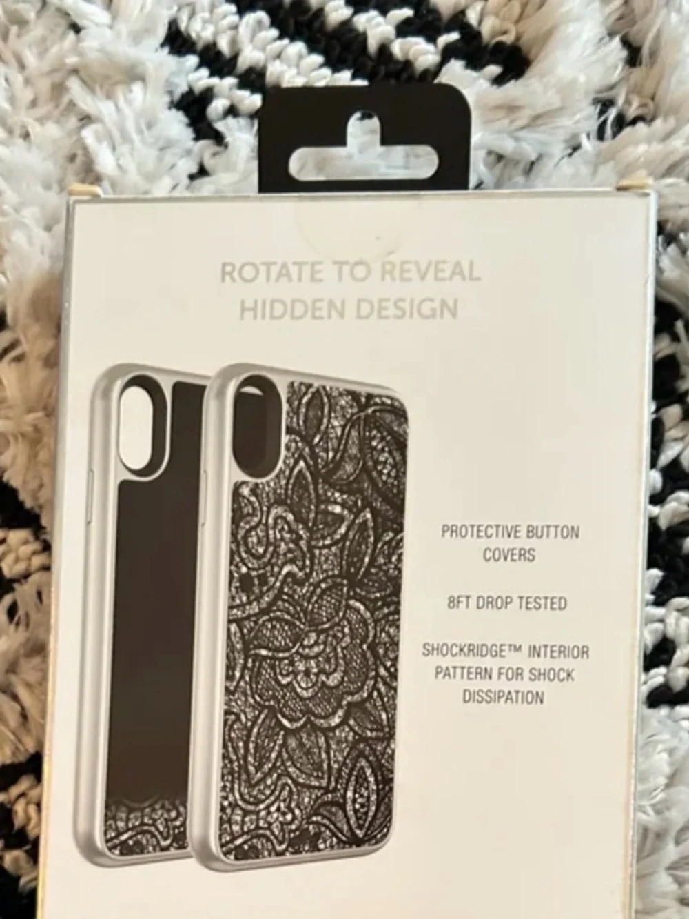 iPhone XS Max phone case brand new - open box - black and silver glitter